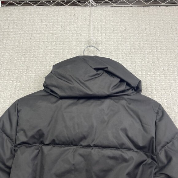 Lacoste Quilted Down Puffer Coat Snap Women's Size 38 Black Convertible Collar - Picture 15 of 15